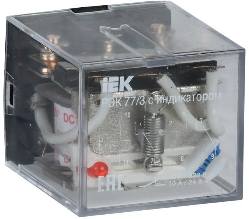Реле промежуточное IEK ONI РЭК77/3(LY3) с индикацией 10А 24В DC картинка